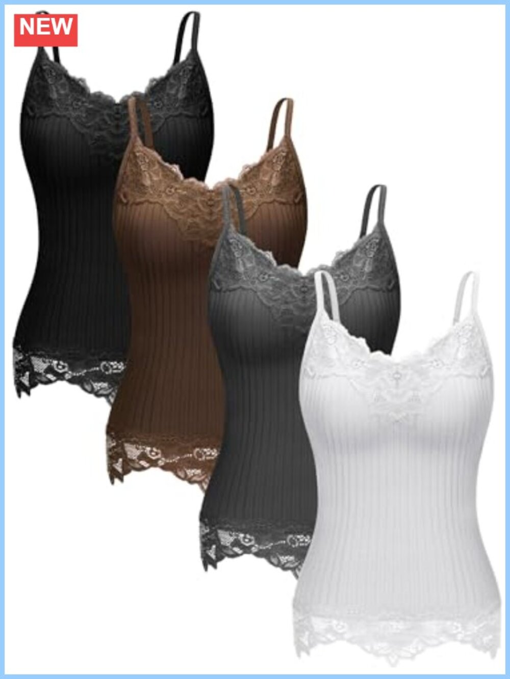 Women's Long Lace Camisole Tank Top Spaghetti Strap Sleeveless V-Neck Y2K